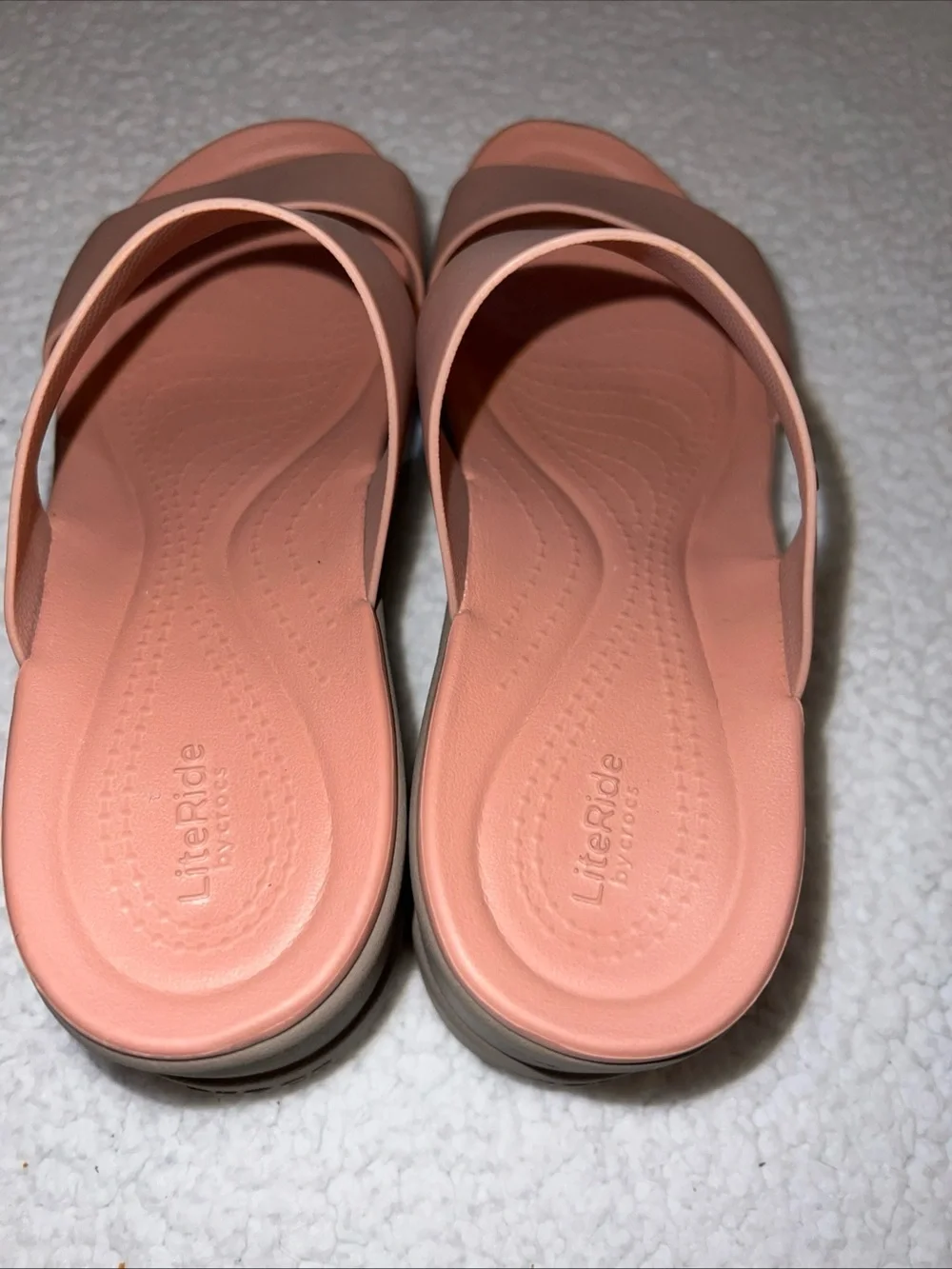 CROCS LiteRide Brooklyn Mid Wedge Slip On Sandals Womens 7 Pink - Picture 4 of 5